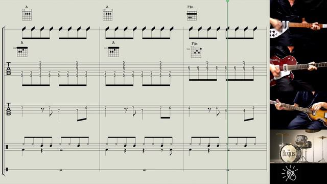 How to play : Please Mister Postman - The Beatles - guitar, bass, drums смотреть онлайн