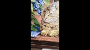 Покрытие лаком картины по номерам.