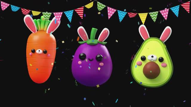 Baby Fruit Dancing with bunny смотреть онлайн