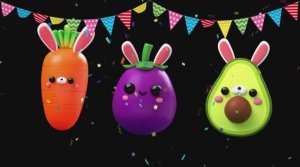 Baby Fruit Dancing with bunny