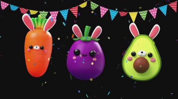 Baby Fruit Dancing with bunny