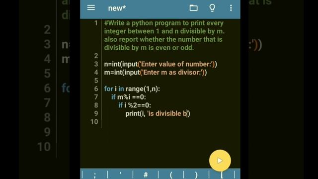 Python program to find divisors of a no. between a given range & also find if it's odd or even смотреть онлайн