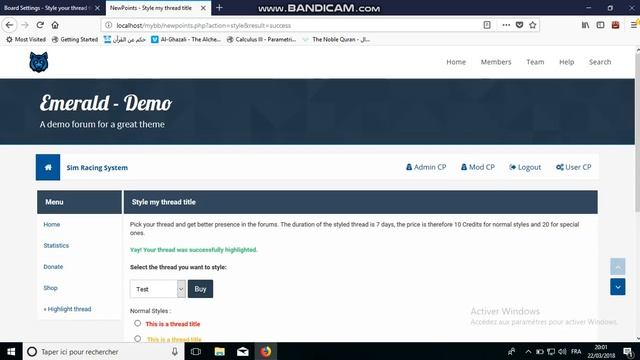 Highlight (style) your thread with newpoints // MyBB 1.8 Plugin смотреть онлайн