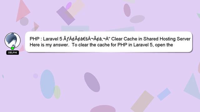 PHP : Laravel 5 ÃƒÂ¢Ã¢â€šÂ¬Ã¢â‚¬Å“ Clear Cache in Shared Hosting Server смотреть онлайн