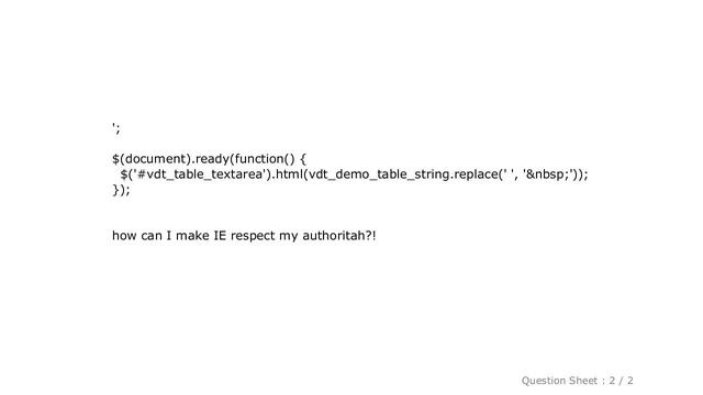 HTML : IE - how to preserve white space in textarea, inputting with javascript string смотреть онлайн