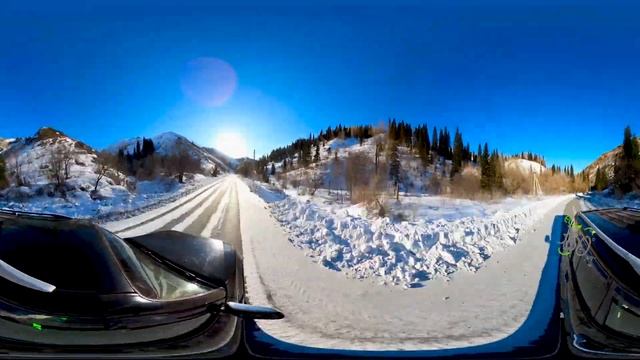 Поездка по зимней горной дороге в формате TimeWarp 360° VR Video - Природа - Горы смотреть онлайн