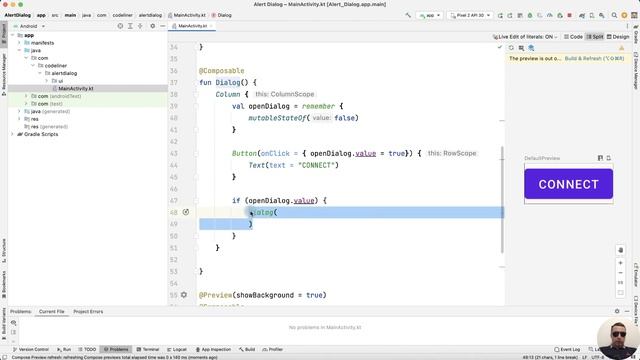Alert Dialog in Android Studio using Jetpack Compose смотреть онлайн