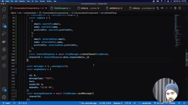 Fully Functional Whatsapp Clone | API integration in ReactJS | NodeJS + ReactJS | Part -5 смотреть онлайн