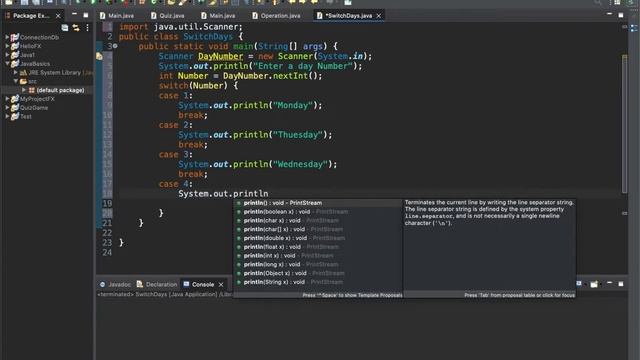 Java Switch Statement. смотреть онлайн