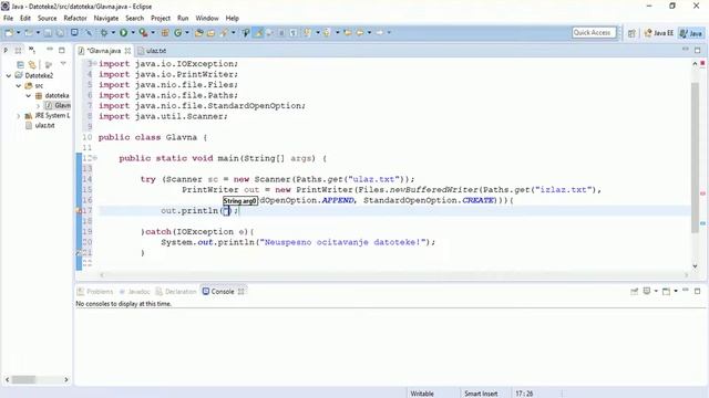 13. Programiranje - JAVA - ECLIPSE: Datoteke - primer смотреть онлайн