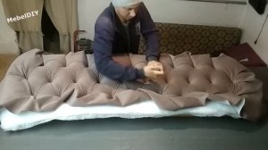 Перетяжка двух изголовий кроватей. Каретная стяжка. (bed headboard repair) (修理床)
