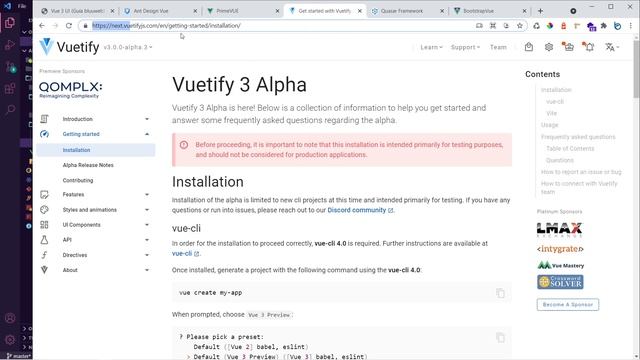 VUE 3  UI 2021 Vuetify Quasar Ant Design Wave Prime Ionic?