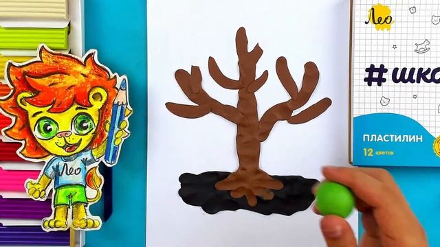 Поделка ДЕРЕВО для сада - лепка из пластилина смотреть онлайн