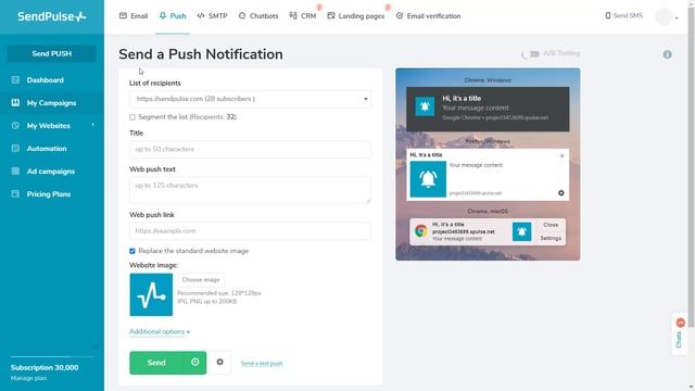 How to Send Web Push Notifications with SendPulse смотреть онлайн
