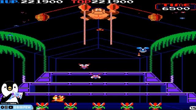Donkey Kong 3 1983 - Nintendo Arcade Complete Speedrun Gameplay- Stage 1 - 30 ドンキーコング3 смотреть онлайн