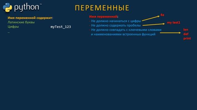 Урок 7. Переменные в Python смотреть онлайн