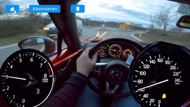 Mazda MX-5 ND Roadster 2.0 (2020) - 184 PS - Top Speed POV Drive - Deutsche AutoBahn
