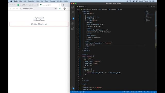 VueJS Online Kurs [#03] - Direktiven, Conditional Rendering und v-show [TUTORIAL] смотреть онлайн