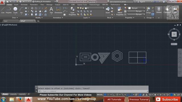Autocad 2016 – 26. How to use Offset & Lengthen Command? смотреть онлайн