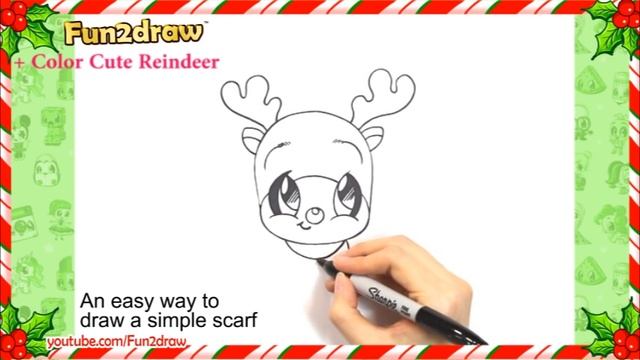 How to Draw a Reindeer Cute + Easy | Fun2draw Online Drawing Tutorials Step by Step смотреть онлайн