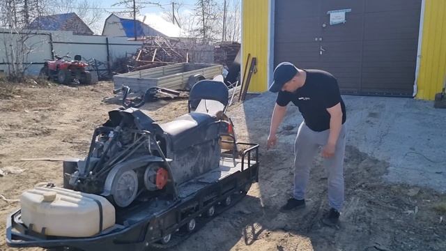 Покатушки на снегоходе Север 4Т в плюс 20 градусов. Испытание на перегрев двигателя Loncin LC2V80. смотреть онлайн