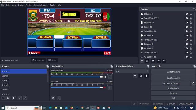Obs live cricket score board css code edit tips || Free ready 7 photoshop template смотреть онлайн