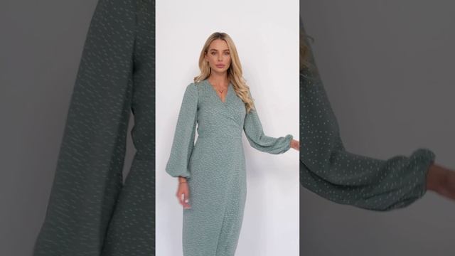 Платье на запах фисташковый смотреть онлайн