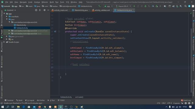 Menambahkan Onclick pada button java android part 3 validasi value смотреть онлайн