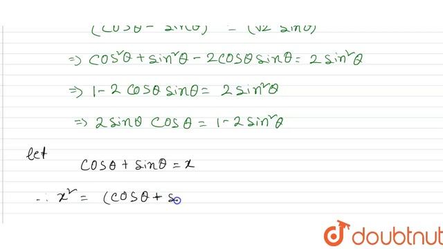 If `cos theta -sin theta =sqrt(2) sin theta `, show that, `costheta+sintheta=sqrt(2) cos th смотреть онлайн