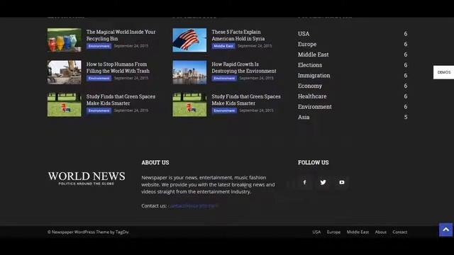 World News- Newspaper - WordPress, Business, blog, ecommerce and multipurpose theme -FastenWP смотреть онлайн