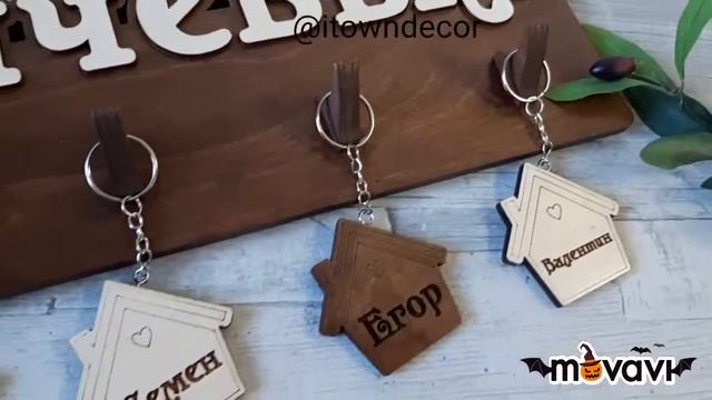 Обзор ключница из дерева именная Itowndecor смотреть онлайн