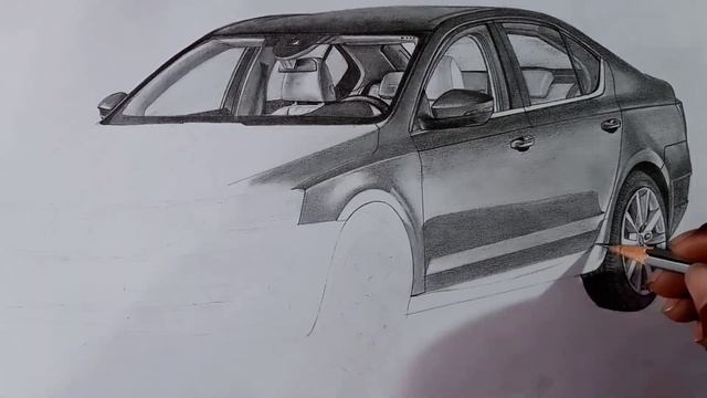 New Skoda Octavia RS Sketch | Skoda Car Drawing