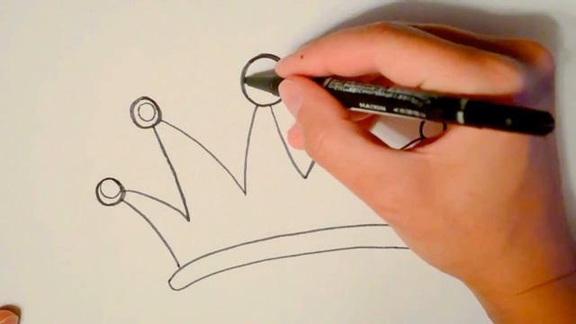 Простое рисование - как нарисовать корону. How to draw a crown смотреть онлайн