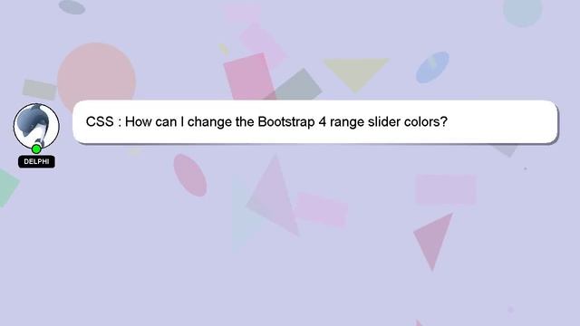 CSS : How can I change the Bootstrap 4 range slider colors? смотреть онлайн