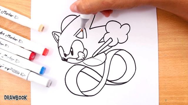 How to draw SONIC The Hedgehog RUNNING at Full Speed смотреть онлайн