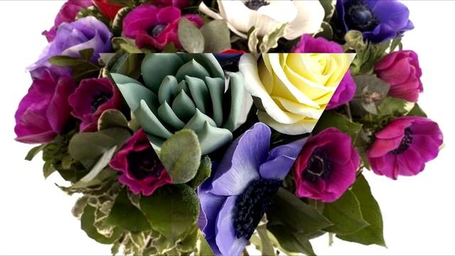 Анемоны, цветы, букет, яркие, крупные смотреть онлайн