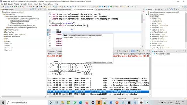 Customer Management with MongoDB and SpringBoot смотреть онлайн