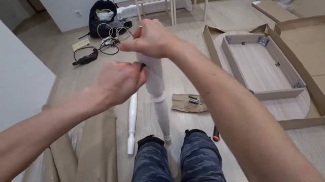 Обзор Стол обеденный Овальный Катрин ясень светлый белый Распаковка Сборка смотреть онлайн