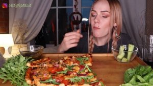 MUKBANG | Домашняя пицца с курицей, маргарита | Chicken pizza, margarita не ASMR