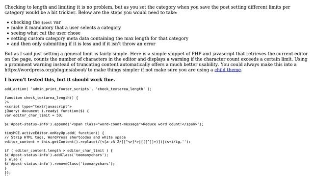 Wordpress: Limit the content entered by editor or admin in the WP admin editor window смотреть онлайн
