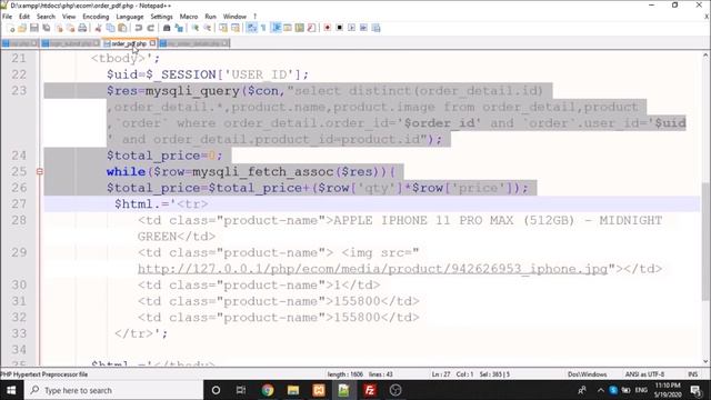 Step by step create an eCommerce website using PHP - Part 12 (Order PDF Invoice) смотреть онлайн