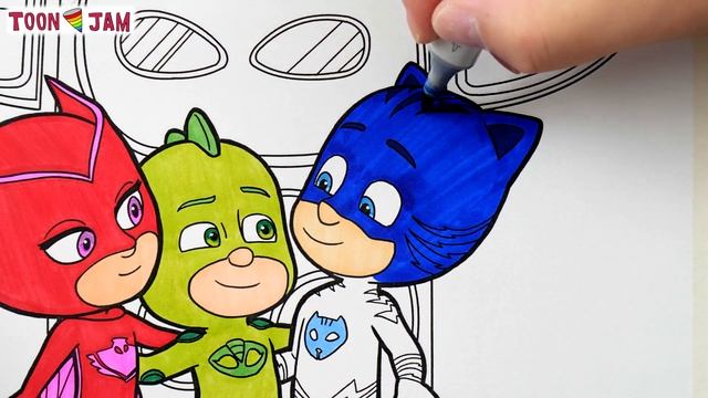 PJ MASKS Coloring Pages | How to Draw and Color Catboy, Gekko and Owlette смотреть онлайн