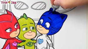PJ MASKS Coloring Pages | How to Draw and Color Catboy, Gekko and Owlette