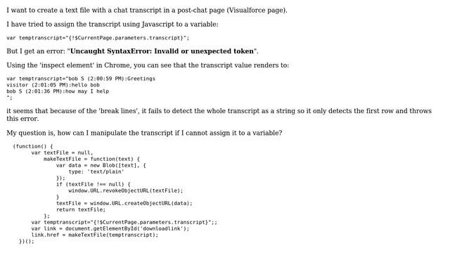 Salesforce: Javascript variable - Uncaught SyntaxError: Invalid or unexpected token (2 Solutions!!) смотреть онлайн