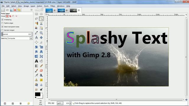 Splashy Text in 60 Seconds with Gimp 2.8 (Blend tool) смотреть онлайн
