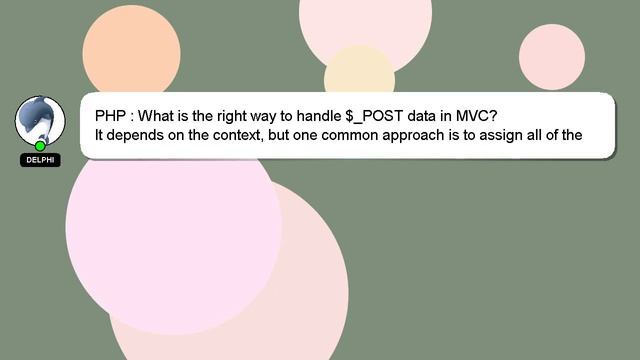 PHP : What is the right way to handle $_POST data in MVC? смотреть онлайн