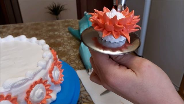 Украшение торта кремом в домашних условиях Торт с ТЮЛЬПАНАМИ и ХРИЗАНТЕМАМИ Cake decoration смотреть онлайн