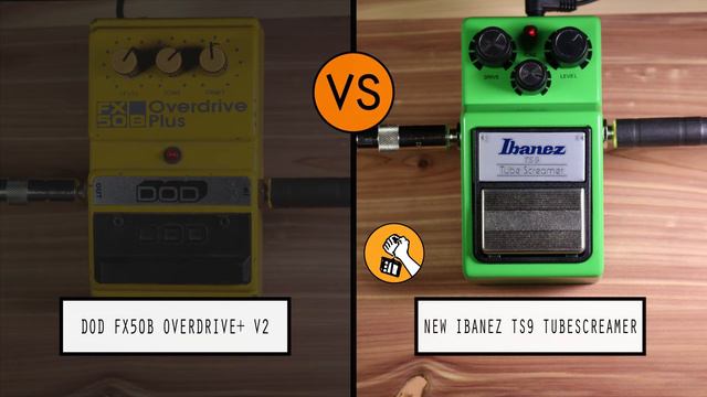 DOD FX50B OD+ VS Ibanez TS9 Tube Screamer смотреть онлайн