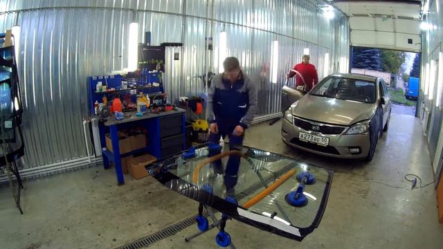 Замена лобового стекла на киа сид (kia ceed) в таймлапс смотреть онлайн