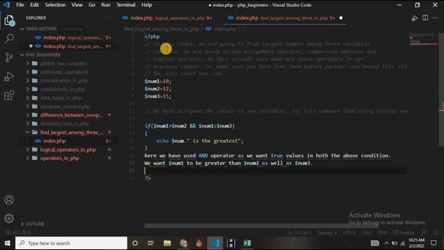 Largest Among 3 Numbers in PHP#Tutorial#11 смотреть онлайн